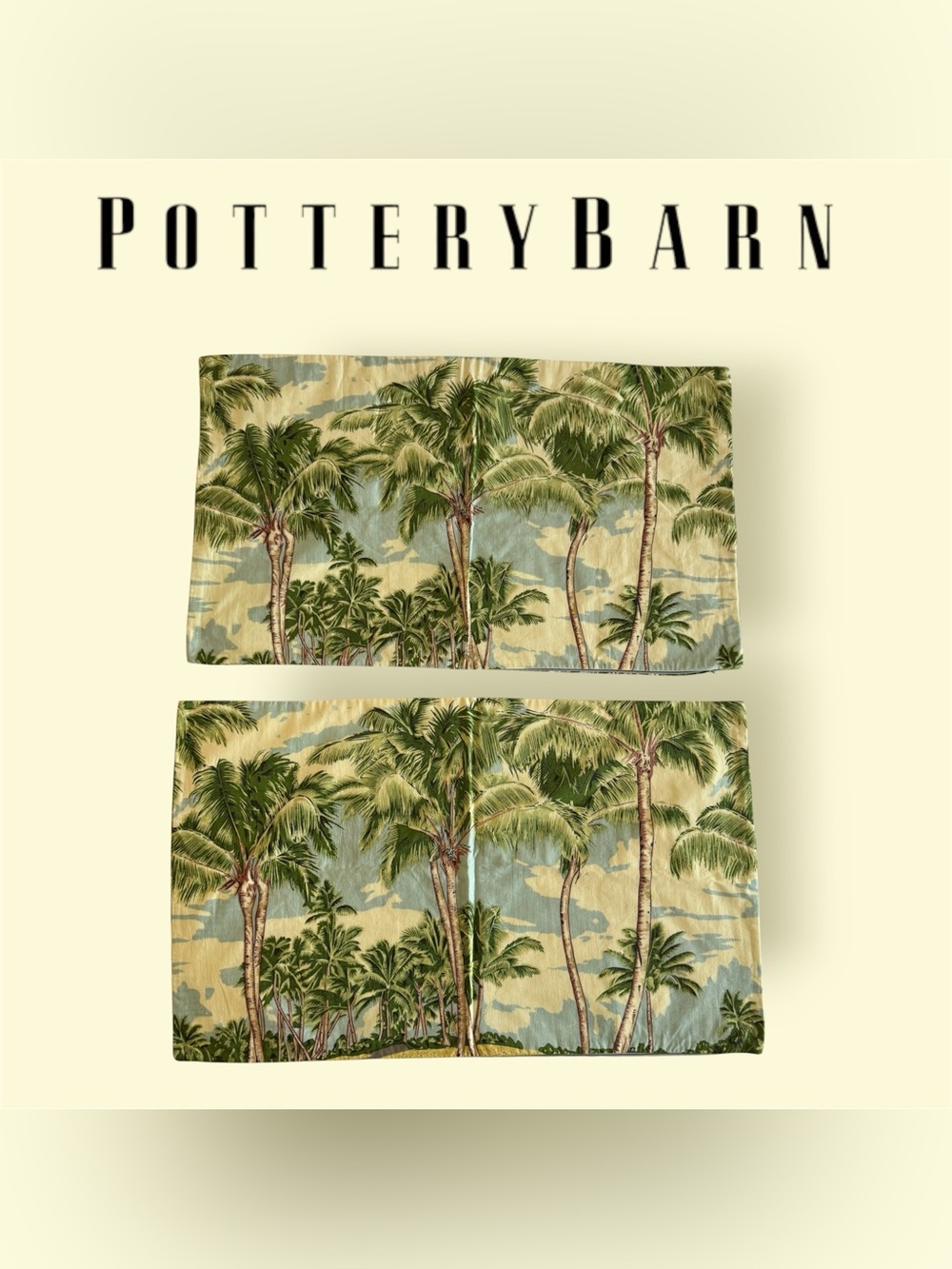 🛍️SALE🛍️Pottery Barn Wailea Scenic Lumbar Pillow Shams | Palm Trees (SET of 2) - Picture 4 of 7